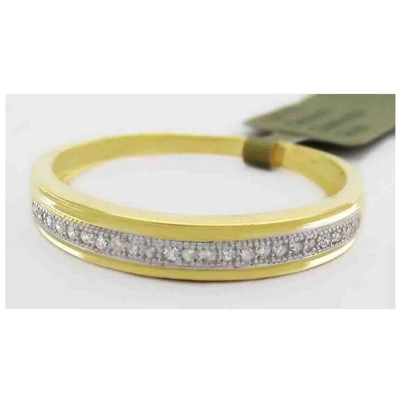 Genuine 0.23 Cts Diamond Band Ring 10k Yellow Gold